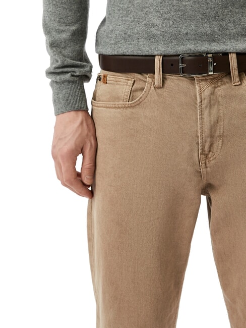 DOUBLE Cintura reversibile e accorciabile in pelle nero/testa di moro - Cinture