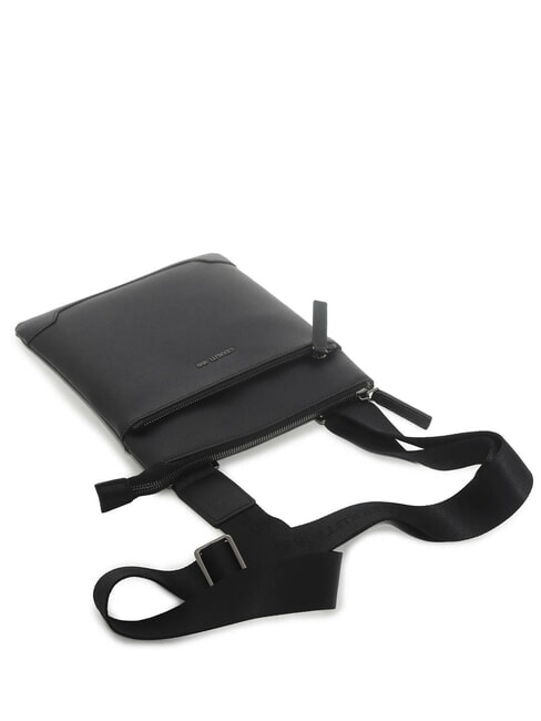 JAKE Borsello piatto in pelle nero - Tracolle Uomo