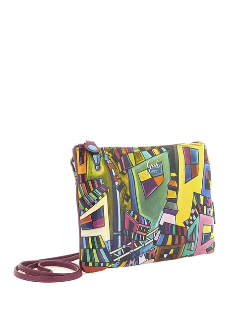 BEYONCE MULTICOLOR M Pochette in pelle con tracolla murales geometrico - Borse Donna