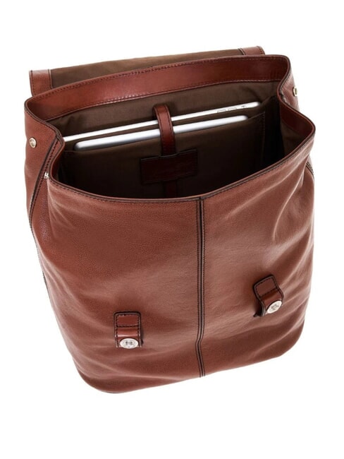 BIAGIO  Zaino porta PC 13", in pelle marrone 14/rutenio palladio - Zaini da lavoro porta PC