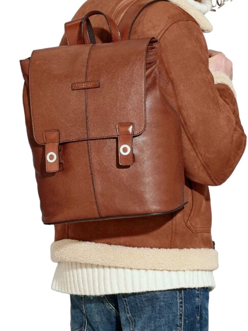 BIAGIO  Zaino porta PC 13", in pelle marrone 14/rutenio palladio - Zaini da lavoro porta PC