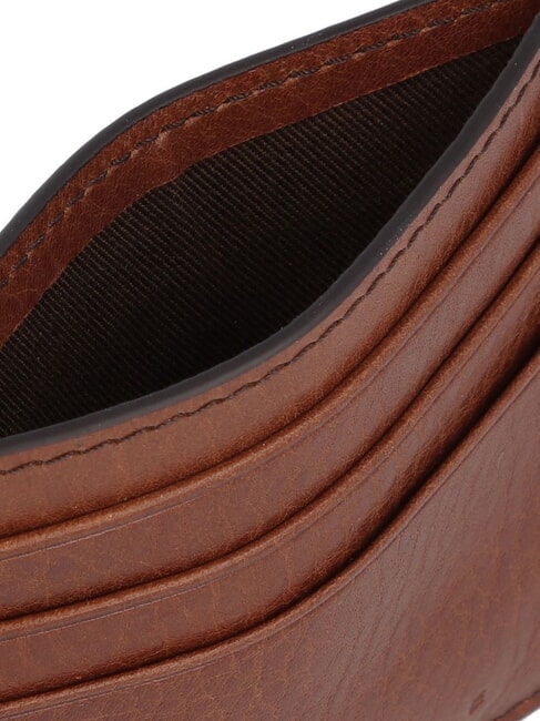 ETTORE Portacard piatto in pelle Marrone/Rutenio                - Portafogli Uomo