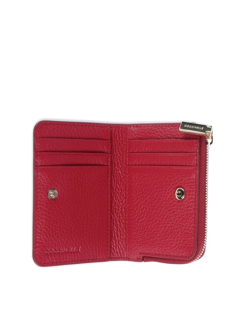 METALLIC SOFT Leather card holder sangria - Portafogli Donna