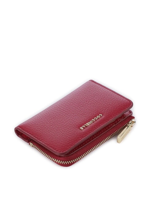 METALLIC SOFT Leather card holder sangria - Portafogli Donna
