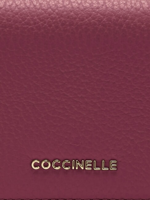 METALLIC SOFT Small leather wallet sangria - Portafogli Donna