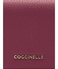 COCCINELLE METALLIC SOFT Small leather wallet sangria - Portafogli Donna - 2