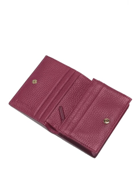 METALLIC SOFT Small leather wallet sangria - Portafogli Donna