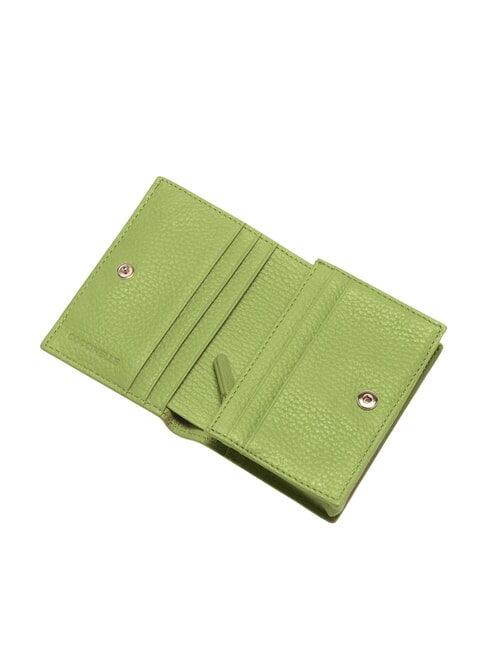 METALLIC SOFT Small leather wallet guacamole - Portafogli Donna