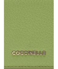 COCCINELLE METALLIC SOFT Small leather wallet guacamole - Portafogli Donna - 3