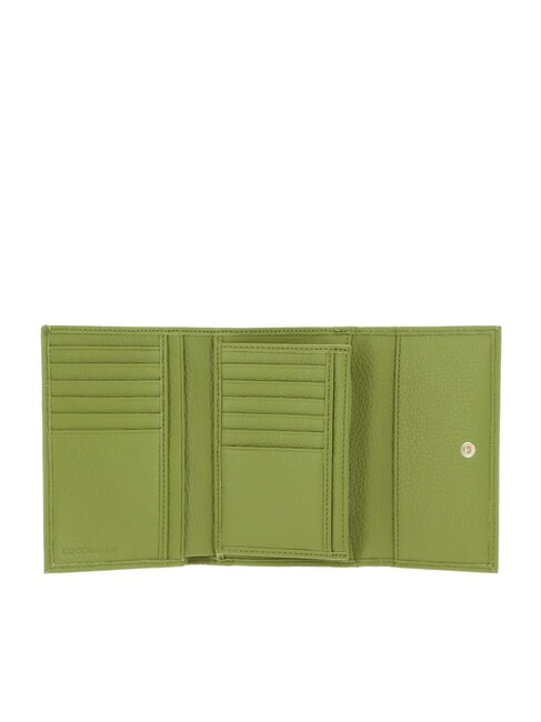 METALLIC SOFT Portafoglio bifold pelle martellata guacamole - Portafogli Donna