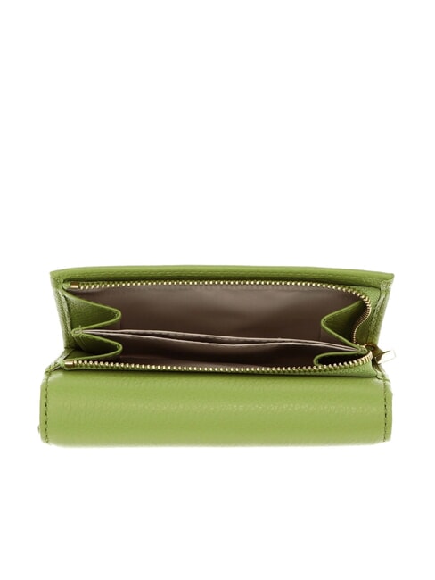 METALLIC SOFT Portafoglio bifold pelle martellata guacamole - Portafogli Donna