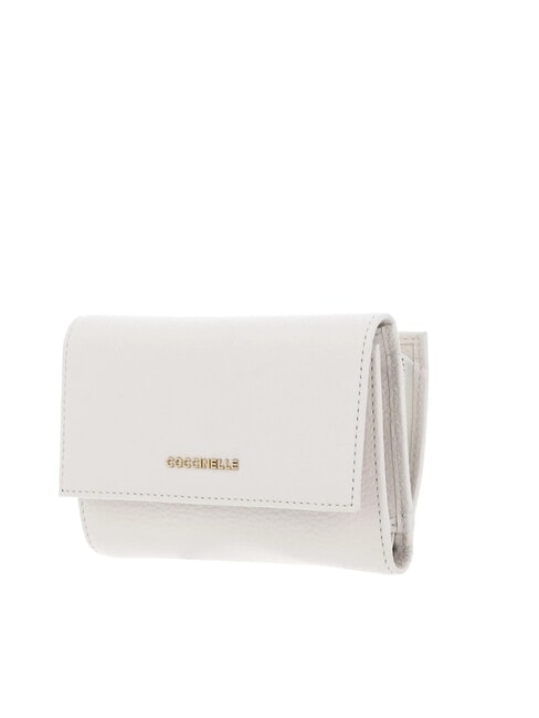 METALLIC SOFT Portafoglio bifold pelle martellata blanco - Portafogli Donna