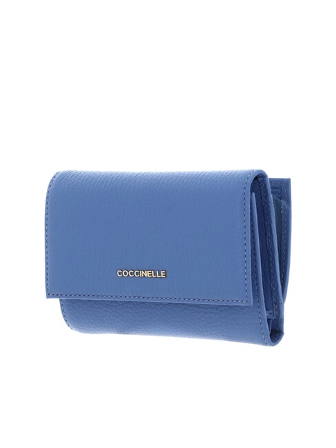 METALLIC SOFT Portafoglio bifold pelle martellata azul - Portafogli Donna