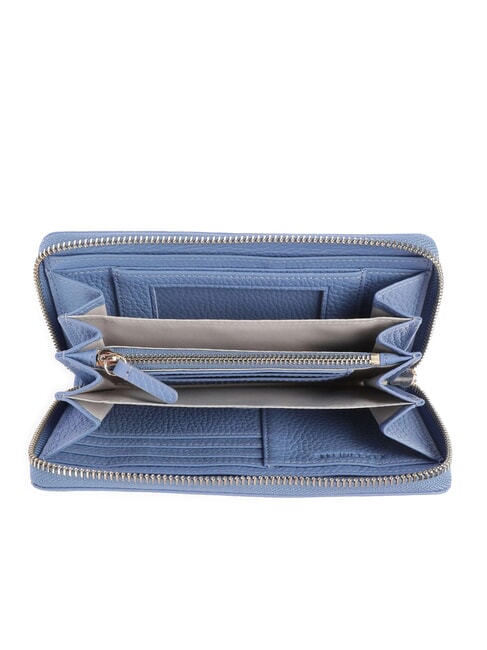 METALLIC SOFT Portafoglio zip pelle martellata azul - Portafogli Donna