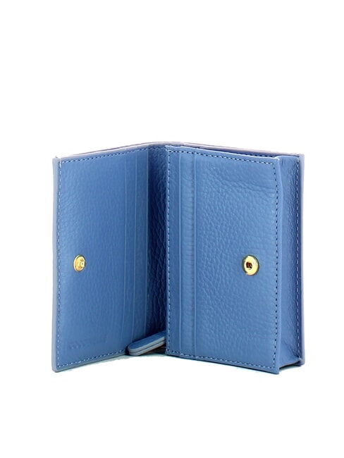 METALLIC SOFT Small leather wallet azul - Portafogli Donna