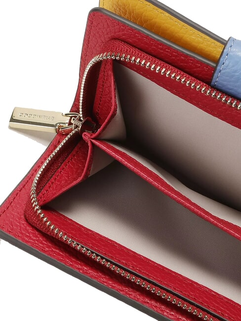 METALLIC TRICOLOR Leather wallet sangria - Portafogli Donna