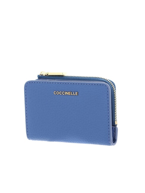 METALLIC SOFT Leather card holder azul - Portafogli Donna