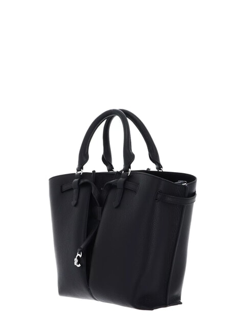 FLORES Borsa tote piccola in pelle martellata Nero - Borse Donna