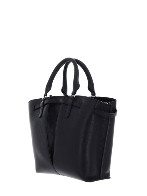 FLORES Borsa tote piccola in pelle martellata Nero - Borse Donna