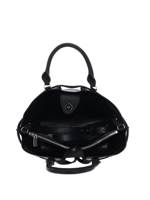 FLORES Borsa tote piccola in pelle martellata Nero - Borse Donna