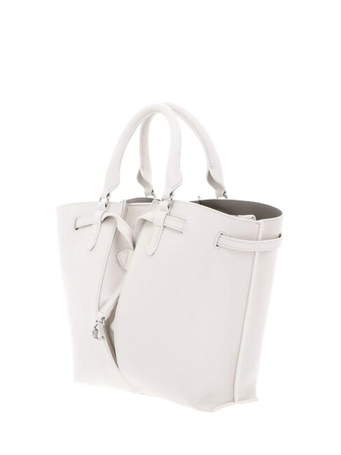 FLORES Borsa tote piccola in pelle martellata blanco - Borse Donna