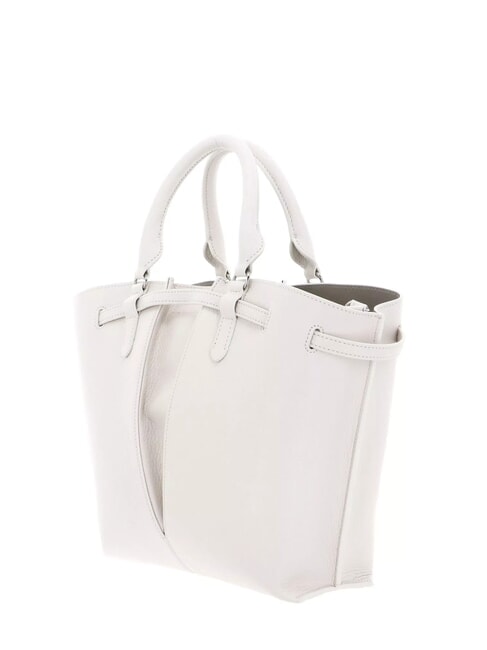FLORES Borsa tote piccola in pelle martellata blanco - Borse Donna