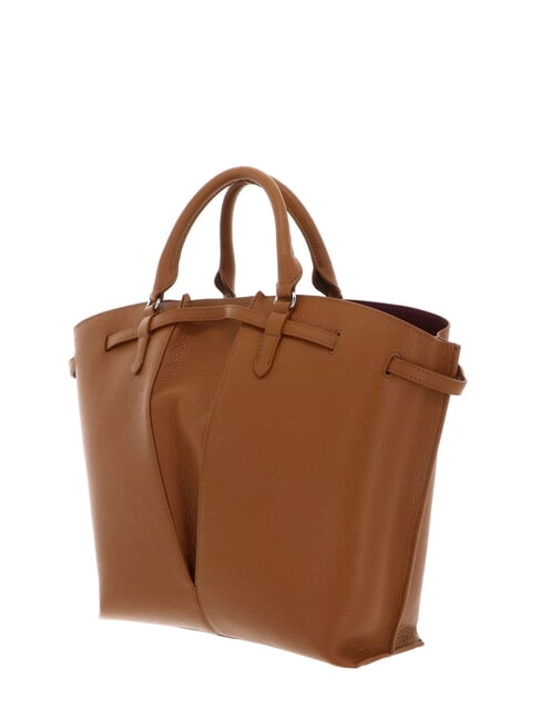 FLORES Borsa tote media in pelle martellata CUIR - Borse Donna