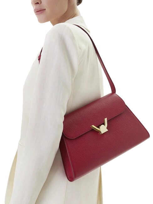 DEW Borsa media a spalla in pelle martellata sangria - Borse Donna