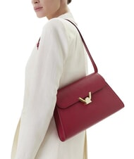 COCCINELLE DEW Borsa media a spalla in pelle martellata sangria - Borse Donna - 5