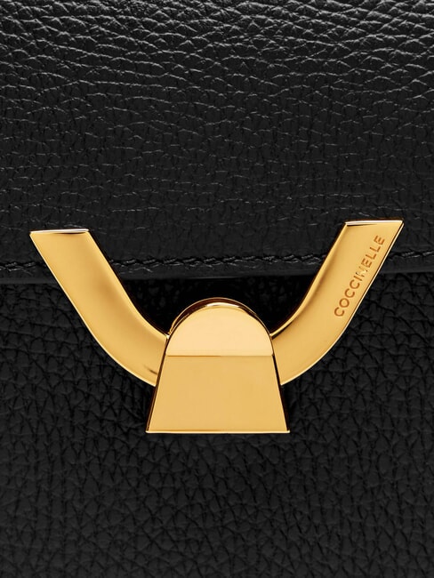 DEW Borsa media a spalla in pelle martellata Nero - Borse Donna