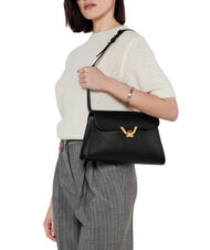 COCCINELLE DEW Borsa media a spalla in pelle martellata Nero - Borse Donna - 5