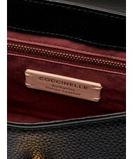 COCCINELLE DEW Borsa media a spalla in pelle martellata Nero - Borse Donna - 7