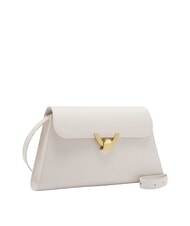 COCCINELLE DEW Borsa media a spalla in pelle martellata blanco - Borse Donna - 2