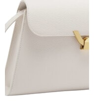 COCCINELLE DEW Borsa media a spalla in pelle martellata blanco - Borse Donna - 3