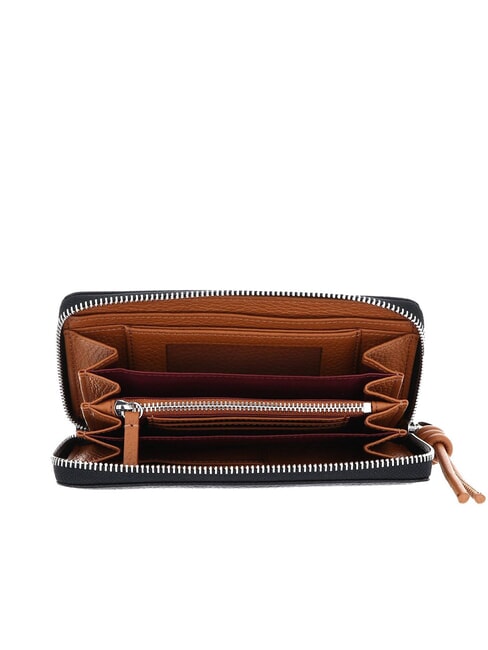 MYRTHA MAXI LOG Portafoglio grande zip around in pelle noir/cuir - Borse Donna