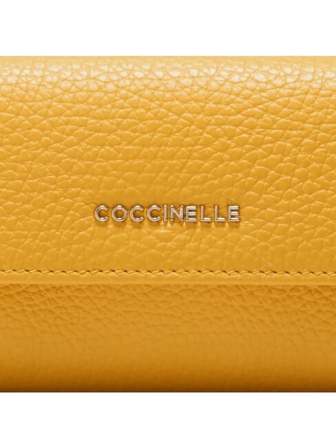 METALLIC SOFT Portacarte in pelle martellata soleado - Portafogli Donna