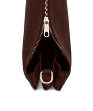 BIASIA FEATHER SMALL Borsa a tracolla piccola in pelle suede moro - Borse Donna - 3