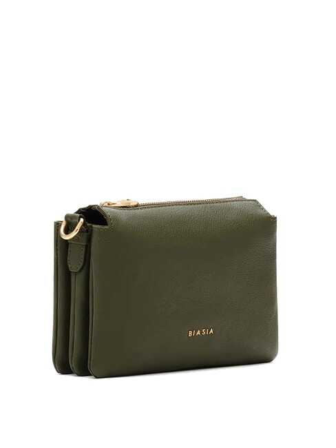 FEATHER SMALL Borsa a tracolla piccola in pelle muschio - Borse Donna