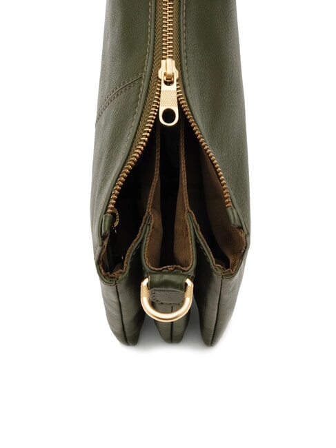 FEATHER SMALL Borsa a tracolla piccola in pelle muschio - Borse Donna