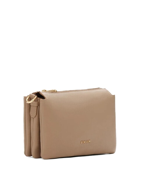 FEATHER SMALL Borsa a tracolla piccola in pelle taupe - Borse Donna