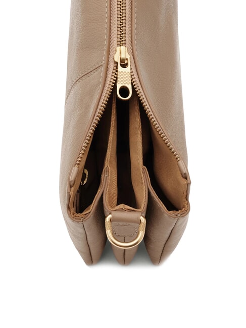 FEATHER SMALL Borsa a tracolla piccola in pelle taupe - Borse Donna