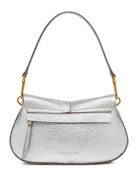 HELENA ROUND Borsa in pelle con doppia tracolla silver - Borse Donna