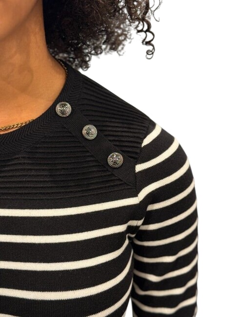 HELEN Maglione black and cream stri - Maglie Donna