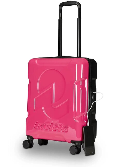 TRAVEL MAKET Trolley Bagaglio a Mano rosa bianco - Bagagli a mano