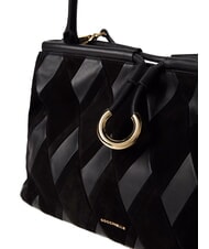 COCCINELLE LISBET GEOMETRIC PATCH Borsa a mano in pelle con tracolla Nero - Borse Donna - 3