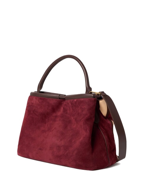 LISBET GEOMETRIC PATCH Borsa a mano in pelle con tracolla mult.ribes/brun - Borse Donna