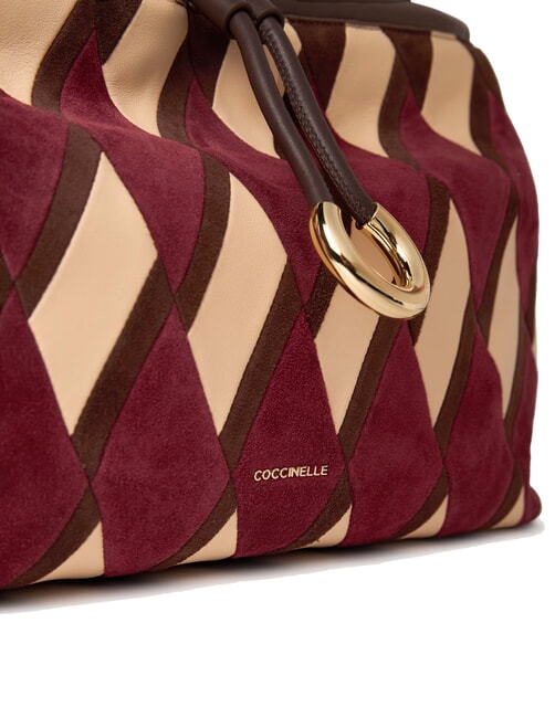 LISBET GEOMETRIC PATCH Borsa a mano in pelle con tracolla mult.ribes/brun - Borse Donna