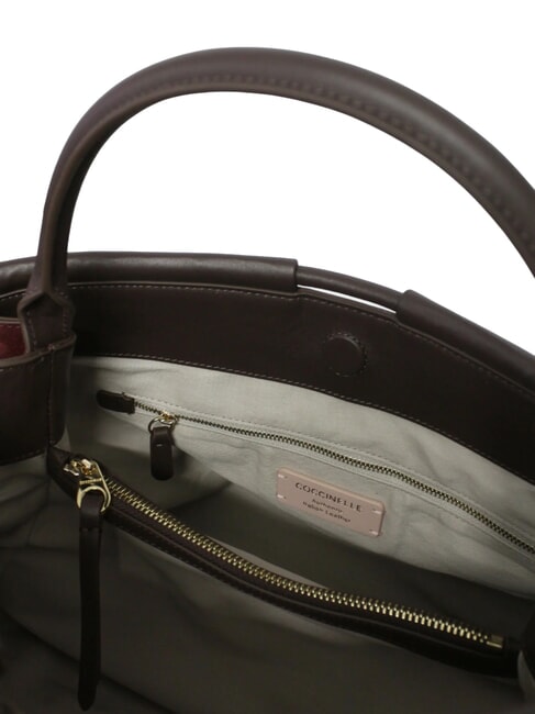 LISBET GEOMETRIC PATCH Borsa a mano in pelle con tracolla mult.ribes/brun - Borse Donna