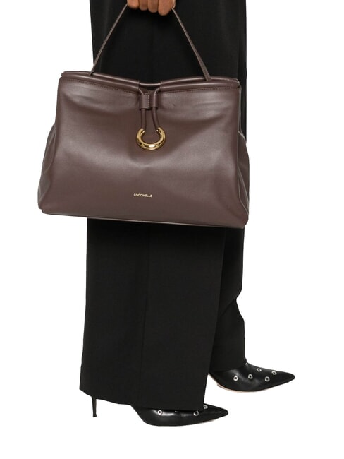 LISBET Borsa a mano in pelle con tracolla brunette - Borse Donna