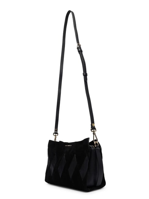 BOHEME NEW GEOMETETRIC PATCH Borsa a mano pelle suede con tracolla Nero - Borse Donna